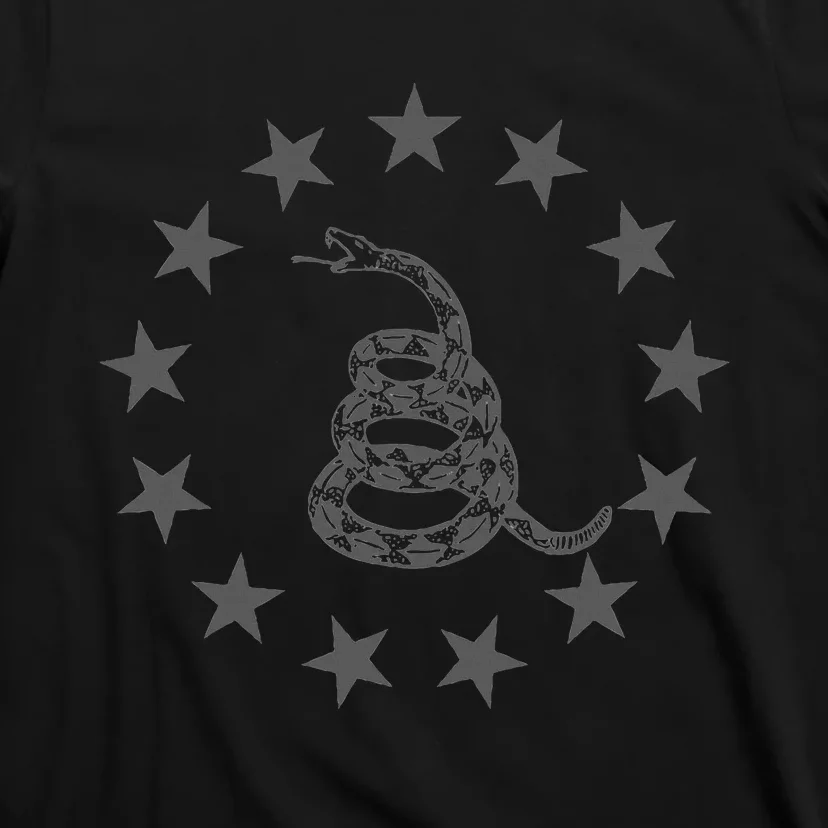 Gadsden Rattlesnake Betsy Ross Flag Ring Of Stars Patriot T-Shirt