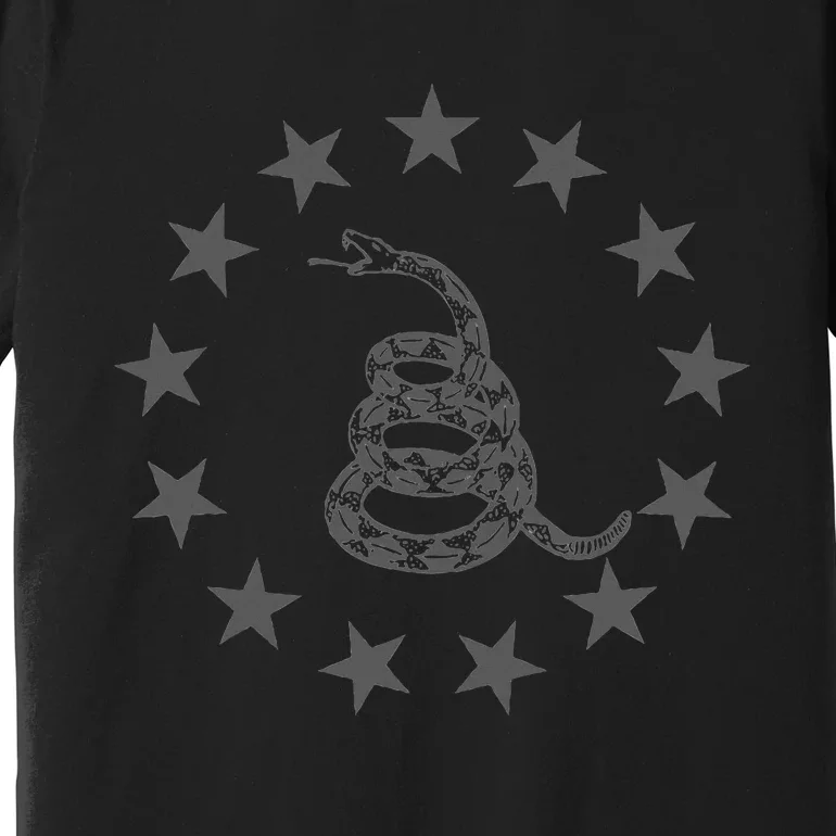 Gadsden Rattlesnake Betsy Ross Flag Ring Of Stars Patriot Premium T-Shirt