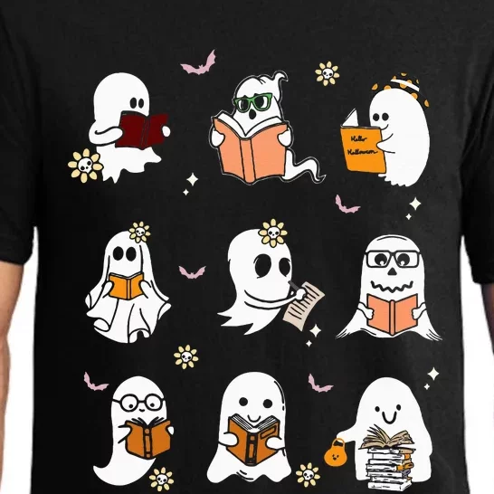 Ghosts Reading Books Teacher Halloween Librarian Boooks Pajama Set