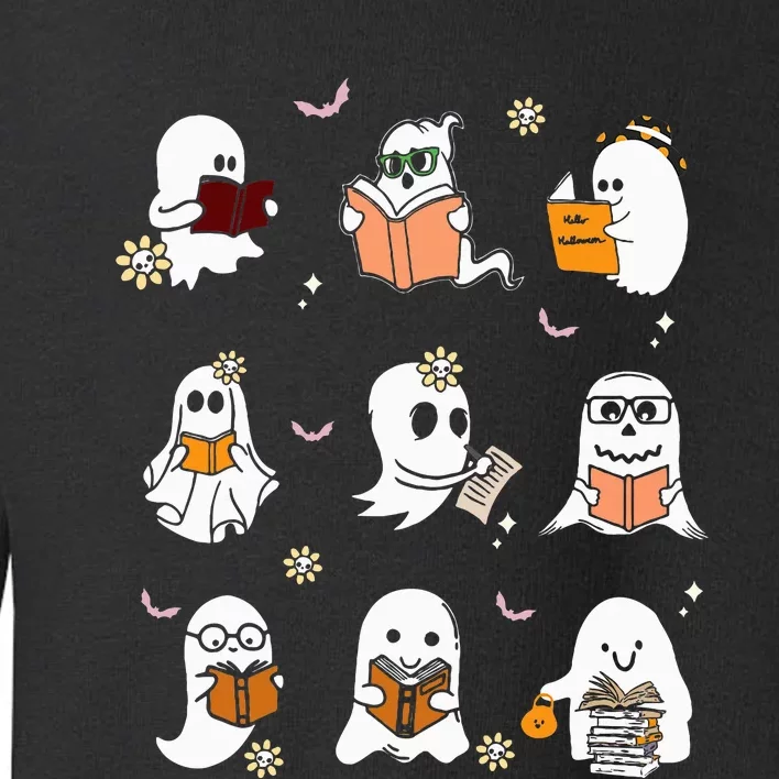 Ghosts Reading Books Teacher Halloween Librarian Boooks Toddler Sweatshirt