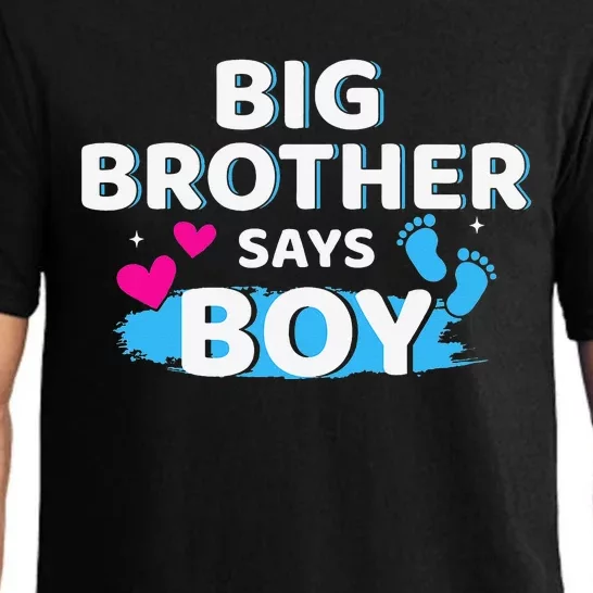 Gender reveal brother says matching baby party Pajama Set