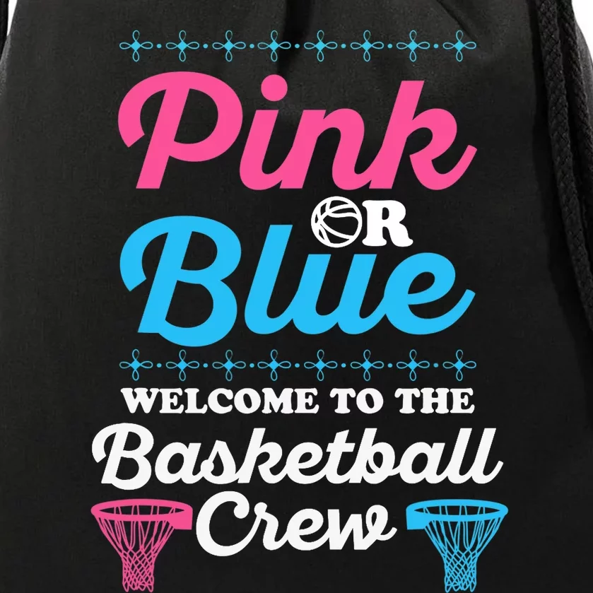 Gender Reveal Basketball Design for a Basketball Family Drawstring Bag