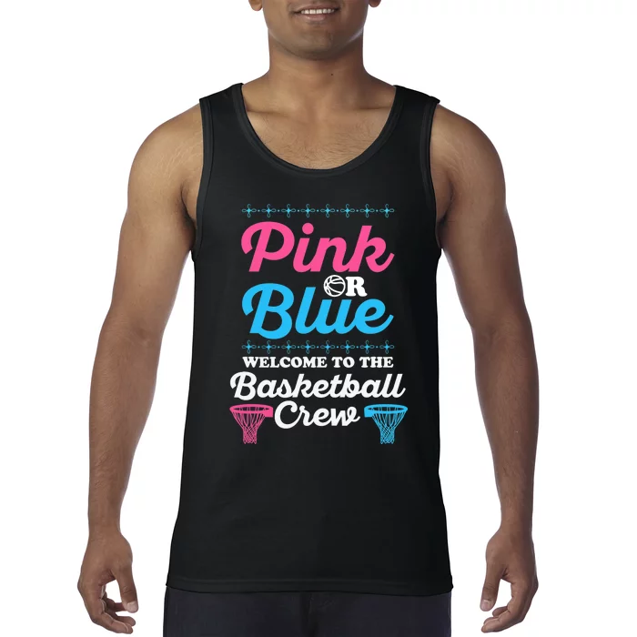 Gender Reveal Basketball Design for a Basketball Family Tank Top