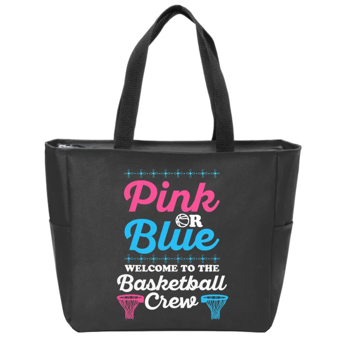 Gender Reveal Basketball Design for a Basketball Family Zip Tote Bag