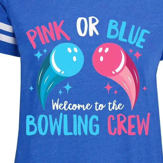 Gender Reveal Bowling Design for a Bowling Lover Enza Ladies Jersey Football T-Shirt