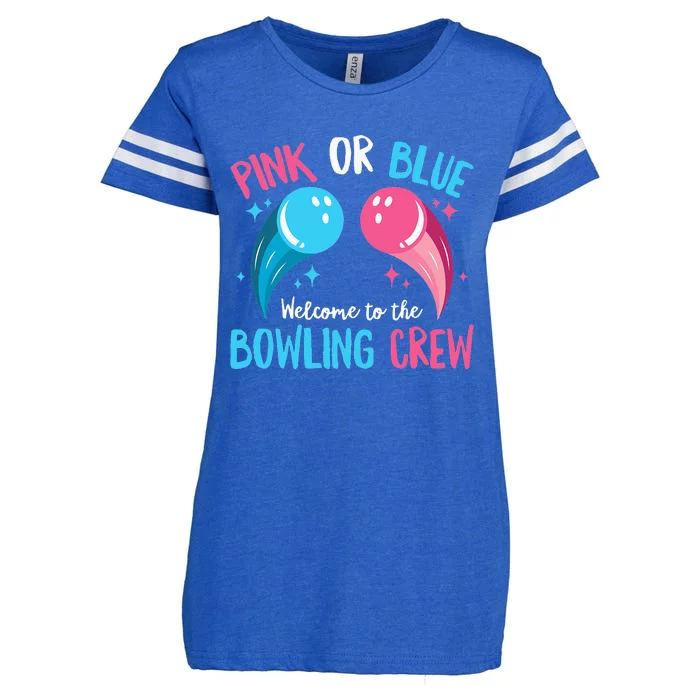 Gender Reveal Bowling Design for a Bowling Lover Enza Ladies Jersey Football T-Shirt