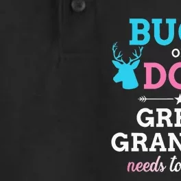 Gender reveal buck or doe great grandma matching baby party Dry Zone Grid Performance Polo