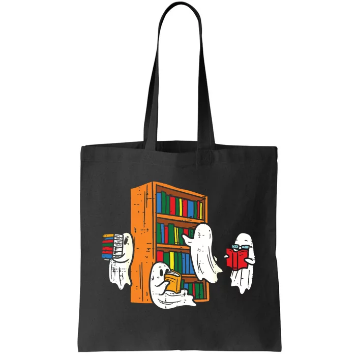 Ghosts Reading Books Teacher Halloween Librarian Boooks Tote Bag