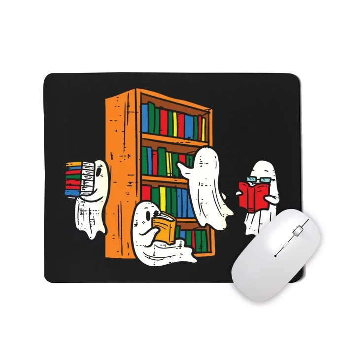 Ghosts Reading Books Teacher Halloween Librarian Boooks Mousepad