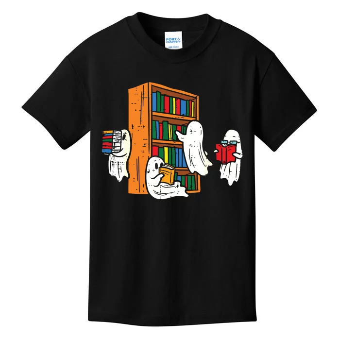 Ghosts Reading Books Teacher Halloween Librarian Boooks Kids T-Shirt