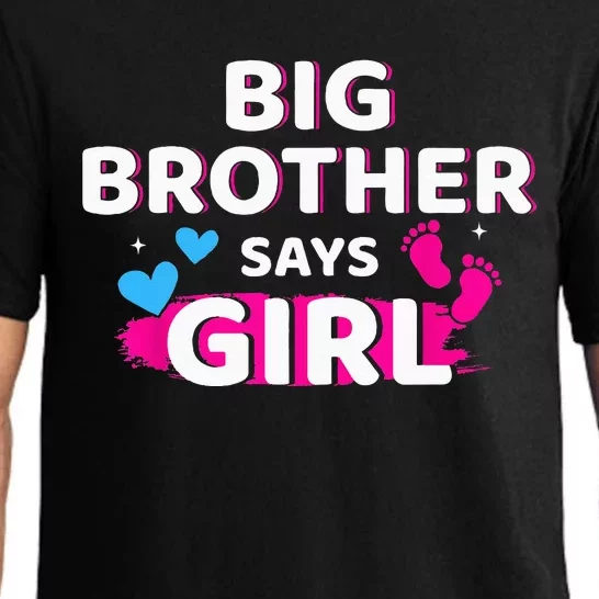 Gender reveal brother says matching baby party Pajama Set