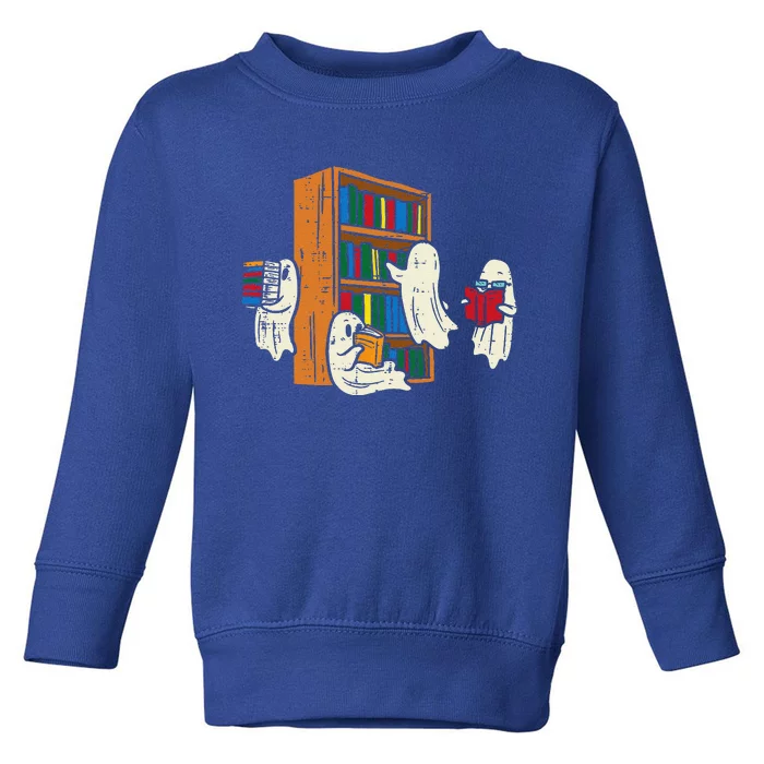 Ghosts Reading Books Teacher Halloween Librarian Boooks Toddler Sweatshirt