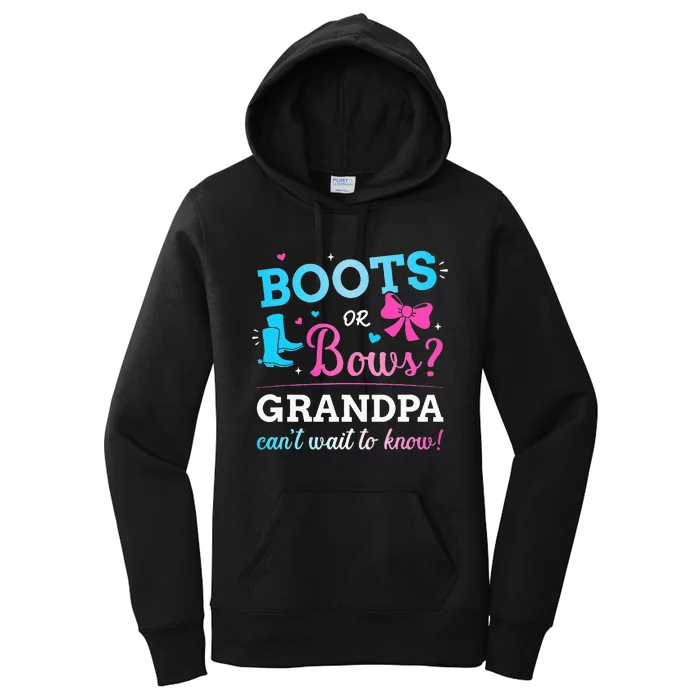 Gender reveal boots or bows grandpa matching baby party Women's Pullover Hoodie