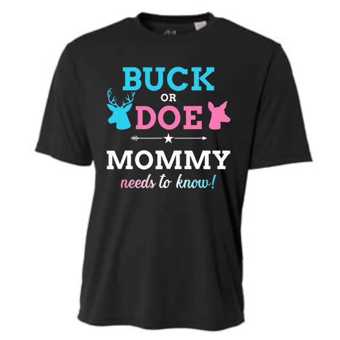 Gender reveal buck or doe mommy matching baby party Cooling Performance Crew T-Shirt