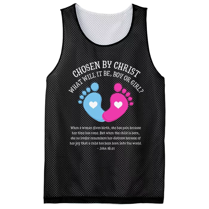 Gender Reveal Baby Shower Jesus Bible John 1621 Mesh Reversible Basketball Jersey Tank