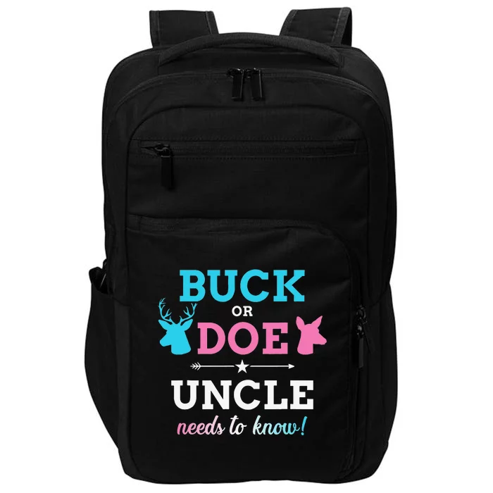 Gender reveal buck or doe uncle matching baby party Impact Tech Backpack