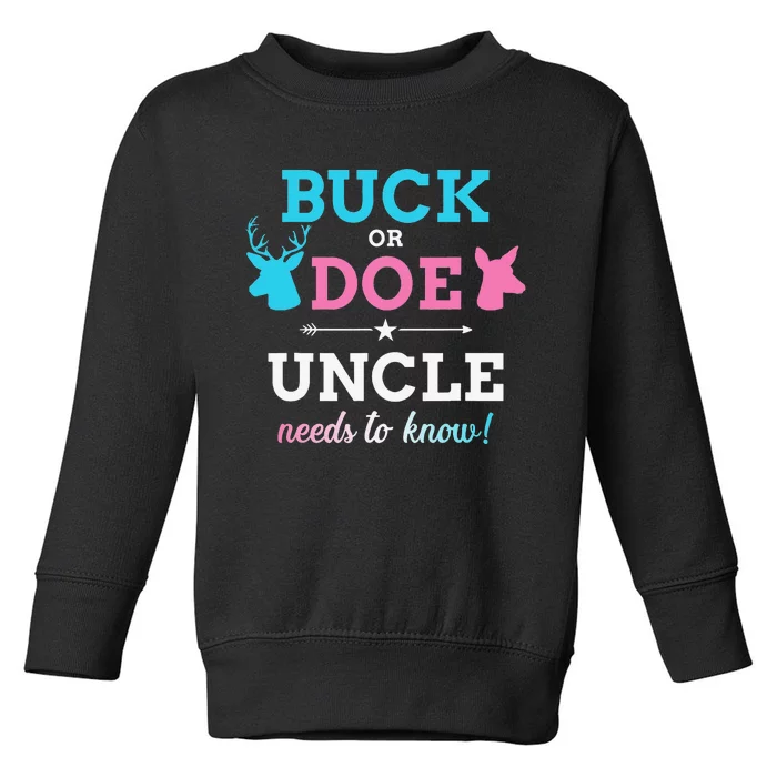 Gender reveal buck or doe uncle matching baby party Toddler Sweatshirt