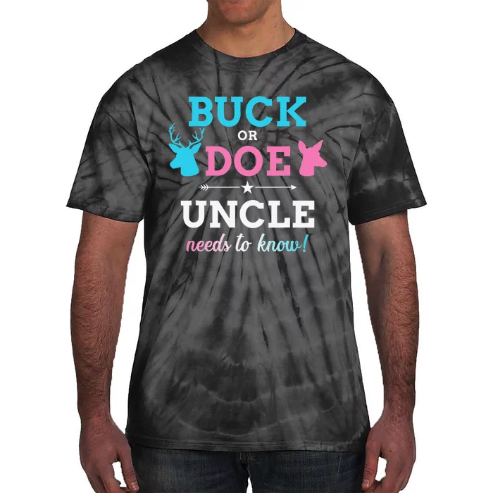 Gender reveal buck or doe uncle matching baby party Tie-Dye T-Shirt