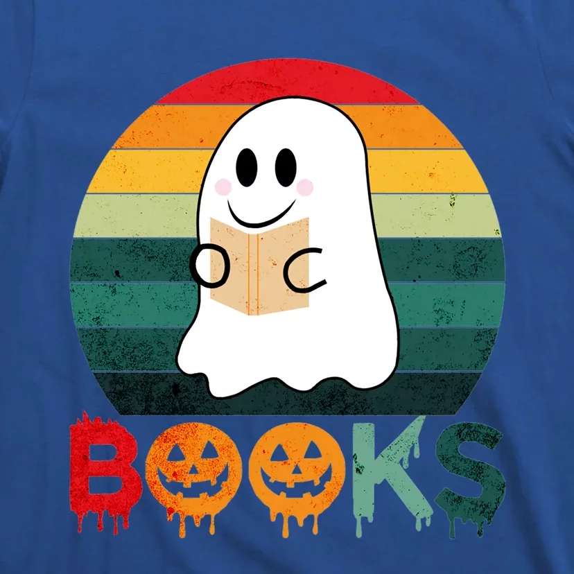 Ghost Reading Books Halloween Design Cute Gift T-Shirt