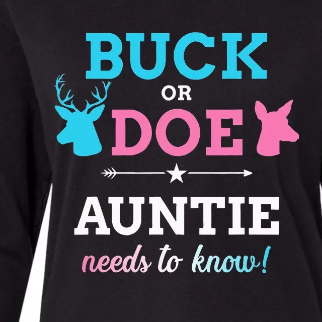 Gender reveal buck or doe auntie matching baby party Womens Cotton Relaxed Long Sleeve T-Shirt