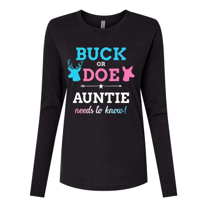 Gender reveal buck or doe auntie matching baby party Womens Cotton Relaxed Long Sleeve T-Shirt