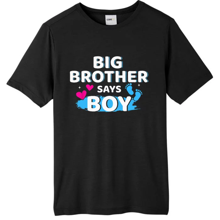 Gender reveal brother says matching baby party ChromaSoft Performance T-Shirt