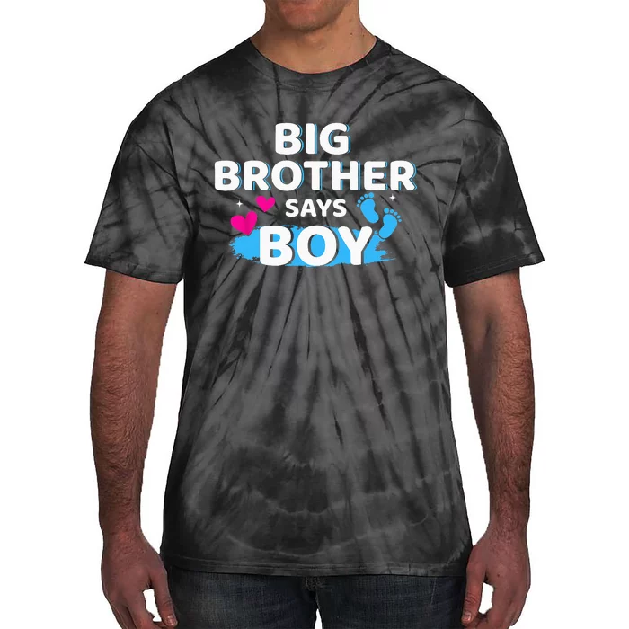 Gender reveal brother says matching baby party Tie-Dye T-Shirt