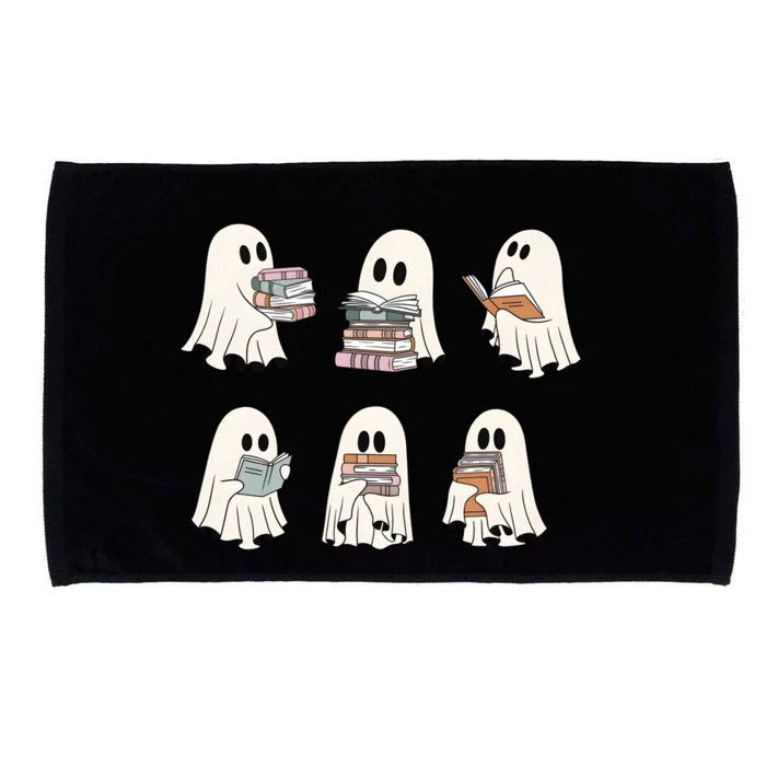 Ghost Reading Book Lover Funny Cute Halloween Bookworm Microfiber Hand Towel