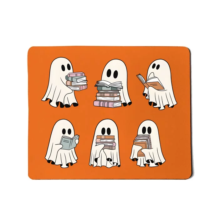 Ghost Reading Book Lover Funny Cute Halloween Bookworm Mousepad