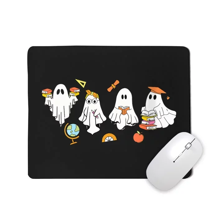 Ghost Reading Book Lover For Teachers Cute Halloween Teacher Mousepad