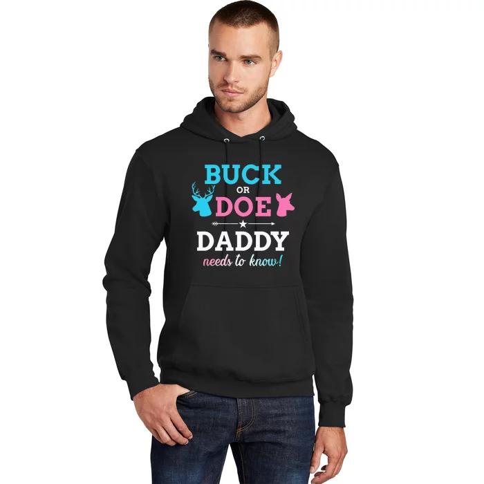 Gender reveal buck or doe daddy matching baby party Hoodie