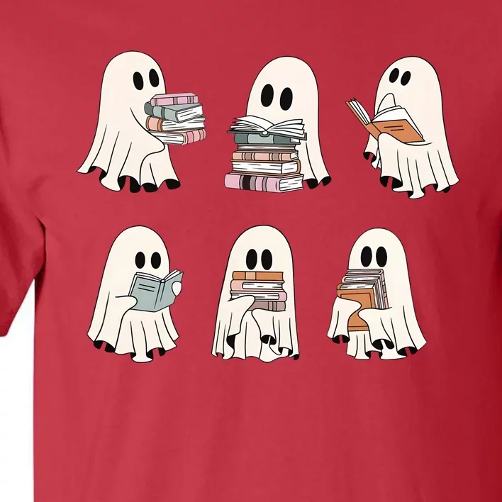 Ghost Reading Books Bookworm Lover Tall T-Shirt