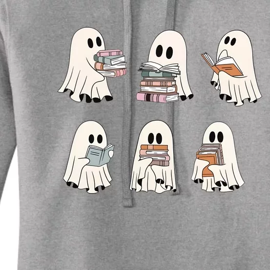 Ghost Reading Books Bookworm Lover Women's Pullover Hoodie