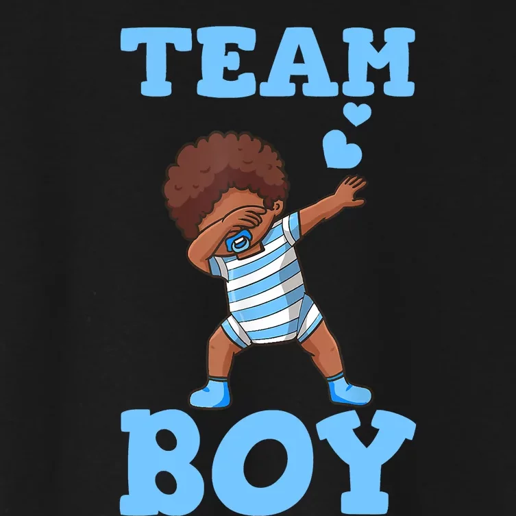 Gender Reveal Baby Shower Team Boy Matching Family Baby Party Women's Crop Top Tee