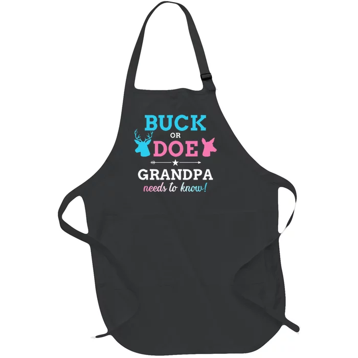 Gender reveal buck or doe grandpa matching baby party Full-Length Apron With Pocket