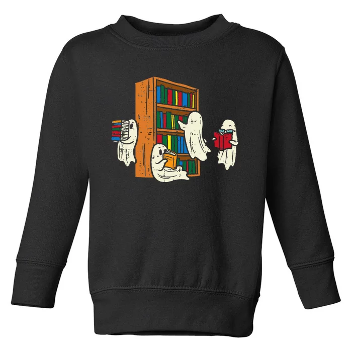 Ghosts Reading Books Teacher Halloween Librarian Boooks Toddler Sweatshirt