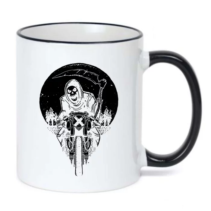 Grim Racer Biker Vest Metal Rock Goth Reaper Motorcycle Death Black Color Changing Mug