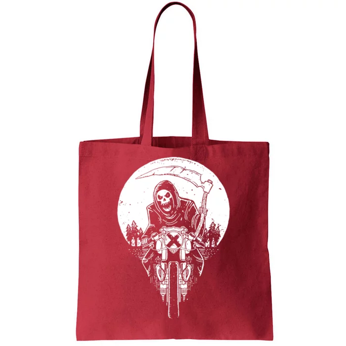 Grim Racer Biker Vest Metal Rock Goth Reaper Motorcycle Death Tote Bag