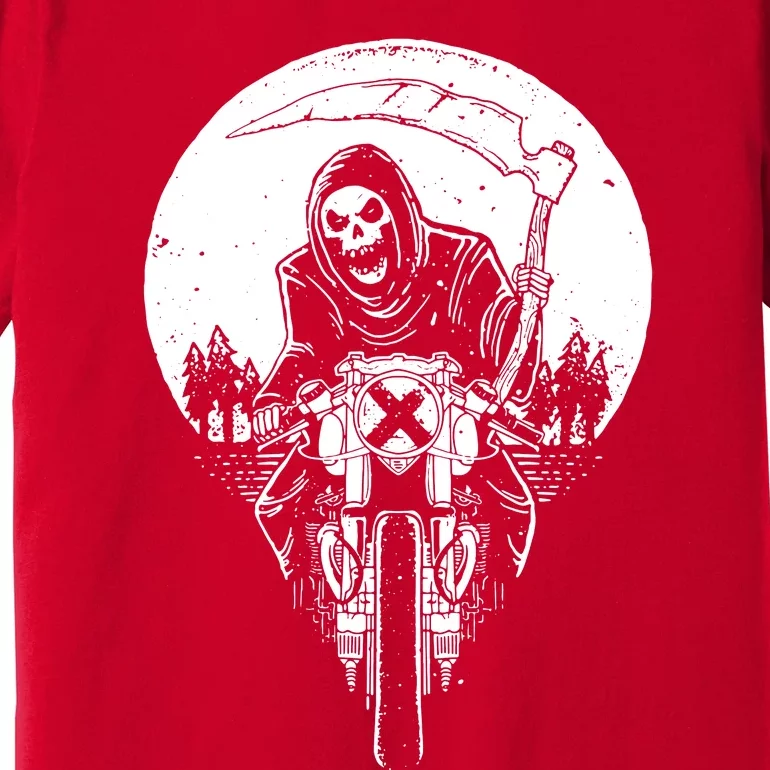 Grim Racer Biker Vest Metal Rock Goth Reaper Motorcycle Death Premium T-Shirt