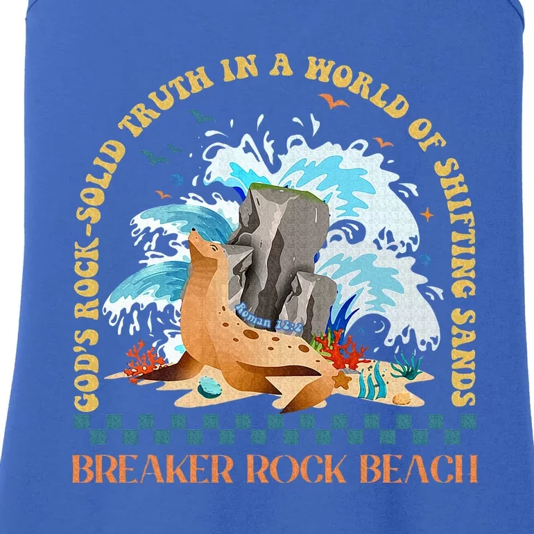 Gods Rocksolid Breaker Rock Beach Vbs 2024 Christian Ladies Essential Tank