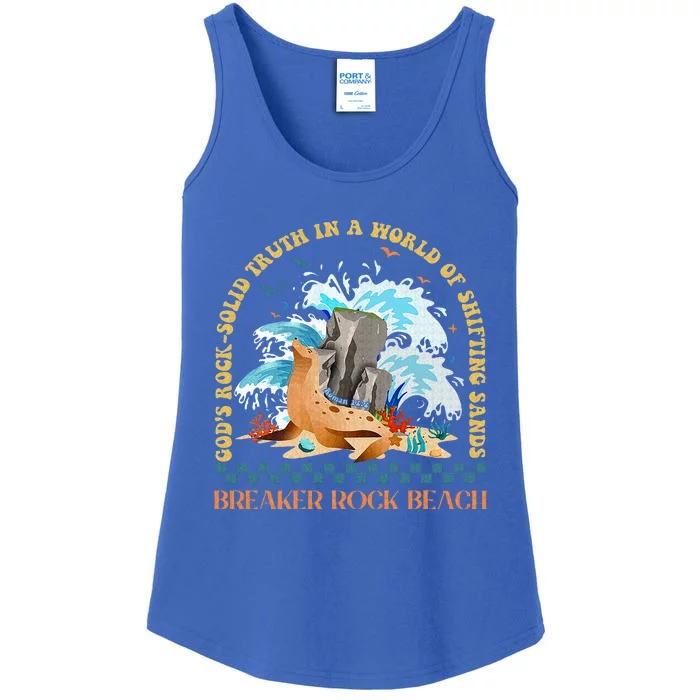 Gods Rocksolid Breaker Rock Beach Vbs 2024 Christian Ladies Essential Tank