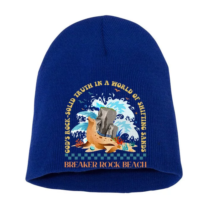 Gods Rocksolid Breaker Rock Beach Vbs 2024 Christian Short Acrylic Beanie