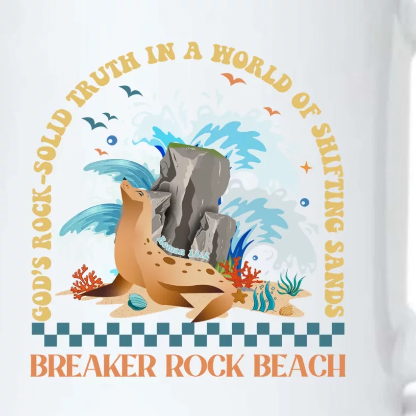 GodS Rocksolid Breaker Rock Beach Vbs 2024 Christian Gift Black Color Changing Mug