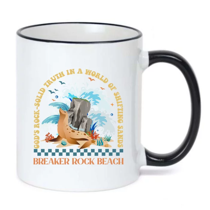 GodS Rocksolid Breaker Rock Beach Vbs 2024 Christian Gift Black Color Changing Mug