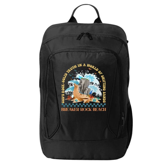 GodS Rocksolid Breaker Rock Beach Vbs 2024 Christian Gift City Backpack