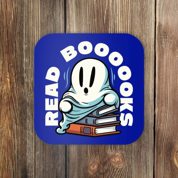 Ghost Reading Books Gift Coaster