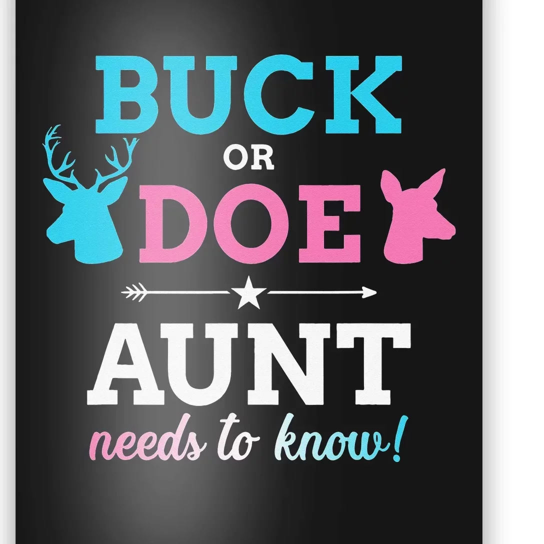 Gender reveal buck or doe aunt matching baby party Poster