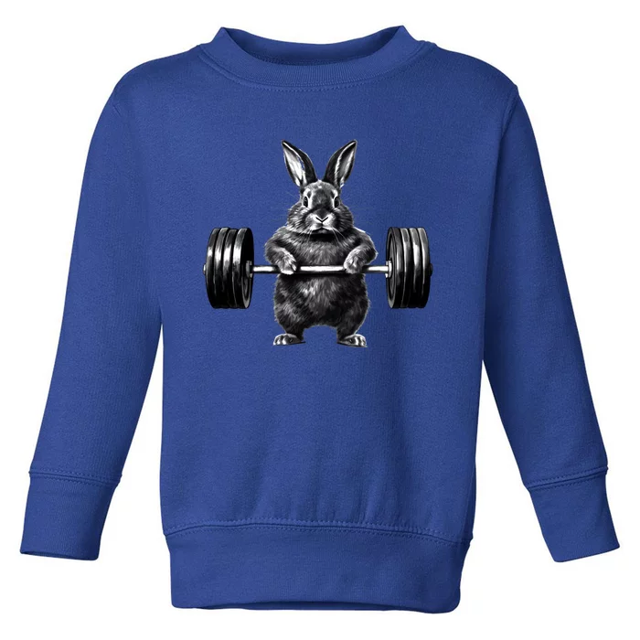 Gym Rabbit Bodybuilder Weight Lifting Rabbit Training Fitness Meaningful Gift Toddler Sweatshirt