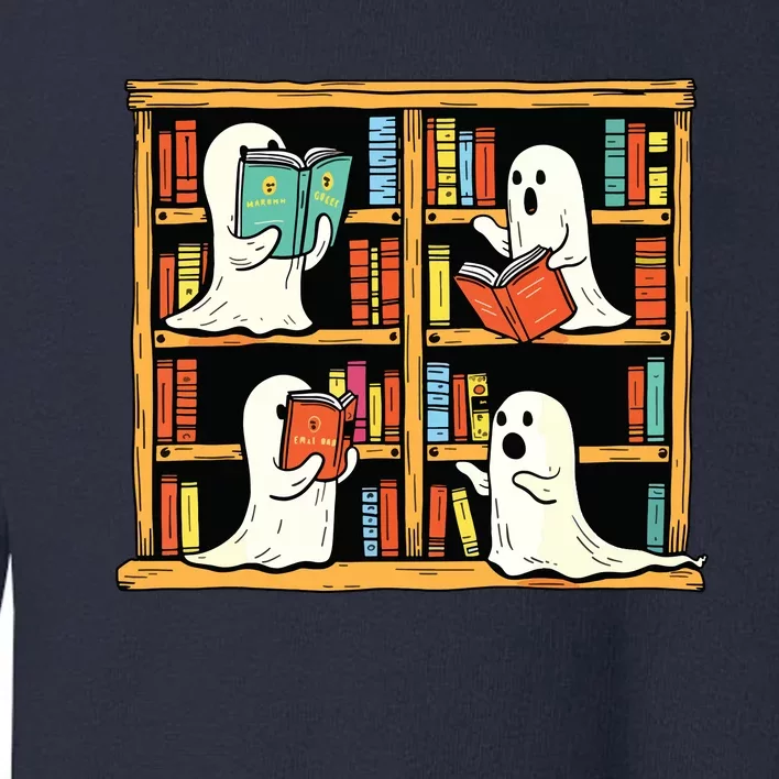 Ghosts Reading Books Teacher Halloween Librarian Boooks Toddler Sweatshirt