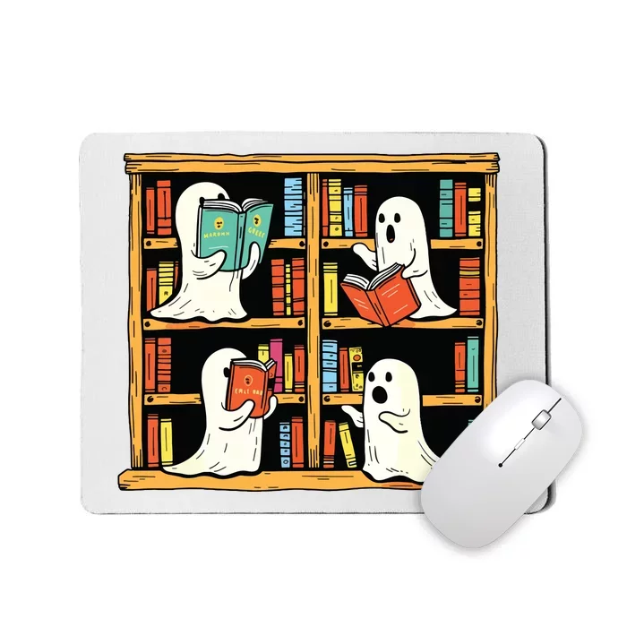 Ghosts Reading Books Teacher Halloween Librarian Boooks Mousepad